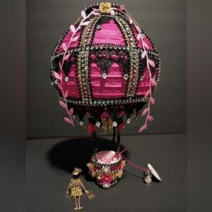 Pink and Black Embellished Hot Air Balloon Decor